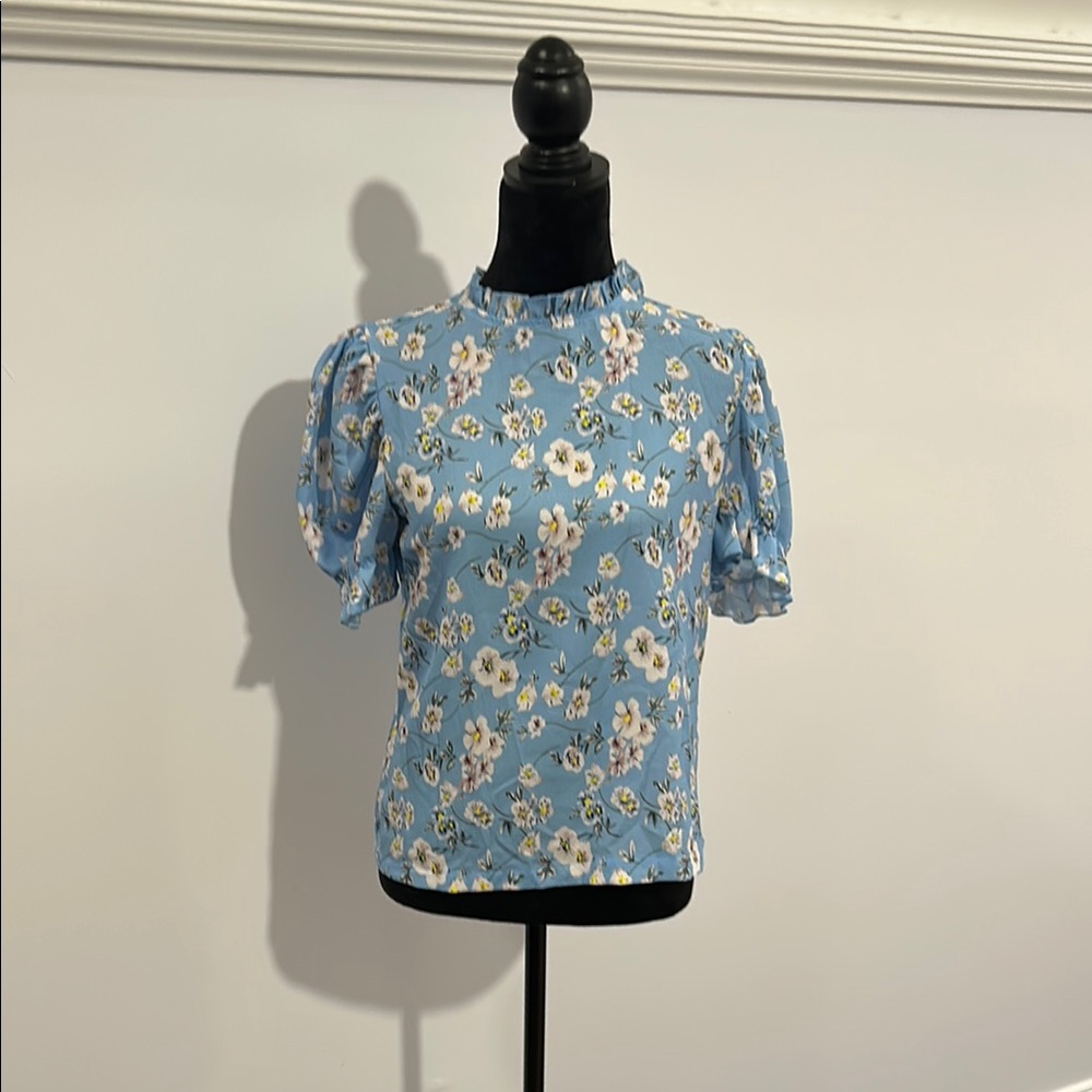 Floral Blue Women's Top